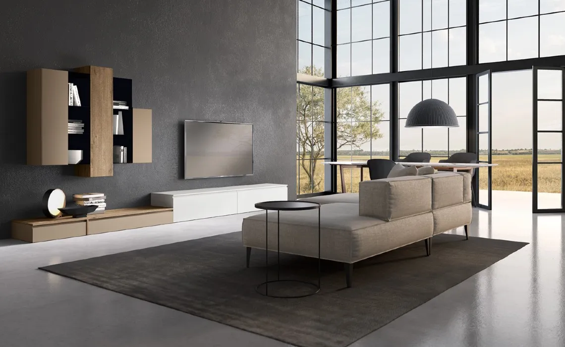 Living10 5 11zon - Arredamento zona giorno, librerie e pareti attrezzate artigianali | Quattroper